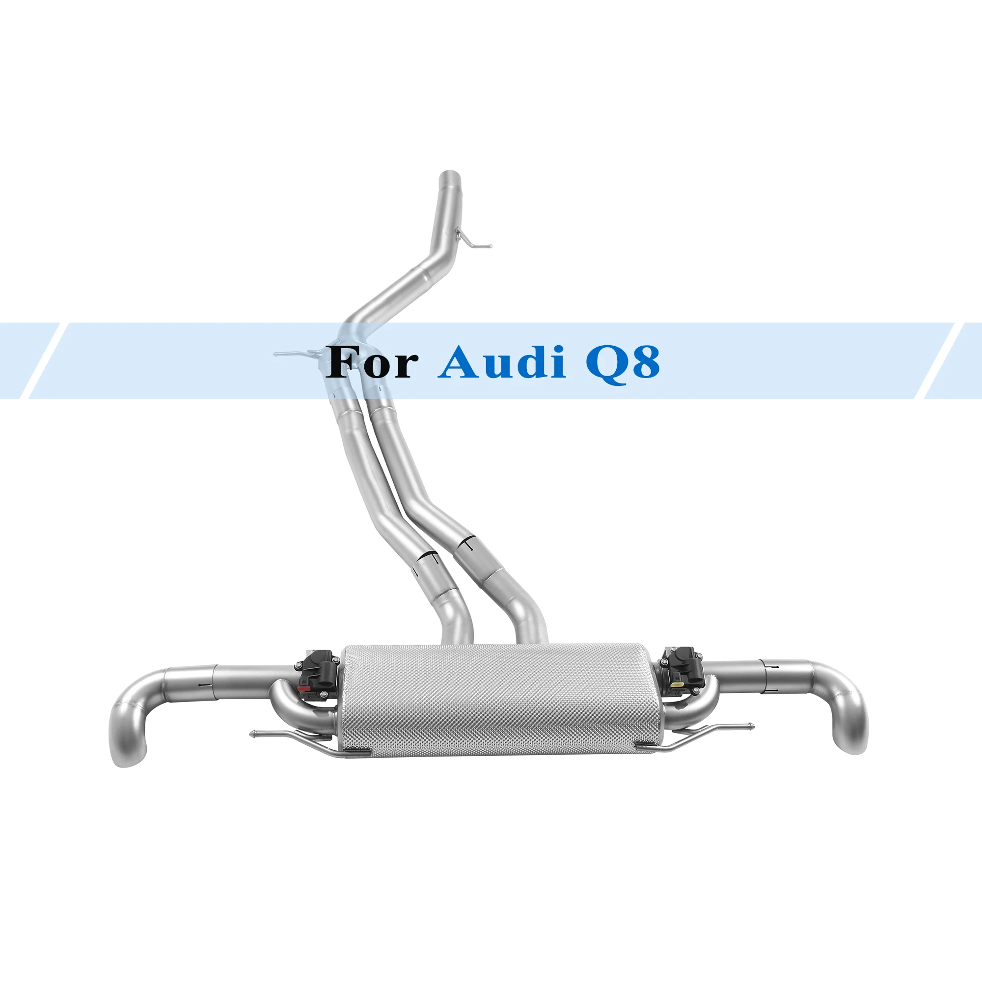 Exhaust System for 2019-2022 Audi Q8 3.0T Performance Muffler with Heat Wrap Electronic Valve Cat-Back Exhaust Pipe