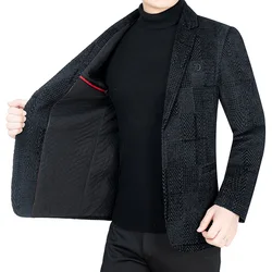 New Winter Men Fleece Blazers Jackets Formal Wear Suits Coats Business Casual Blazers Quality Man Thicker Warm Suits Jackets 4XL