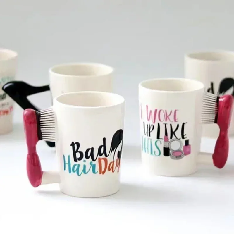 3D Ceramic Coffee Mugs Creative Girl Cosmetic Tools Beauty Kit Specials Nail Polish Handle Milk Tea Drinking Cups Birthday Gift