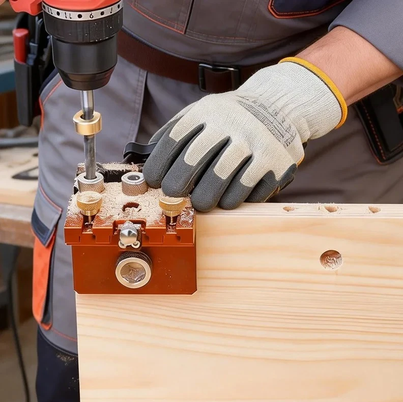 Vertical Hole Position Jig Three-in-one Carpentry Punch Tool Fits Wooden Dowel Furniture Fitting Drilling Cabinet Making Tool