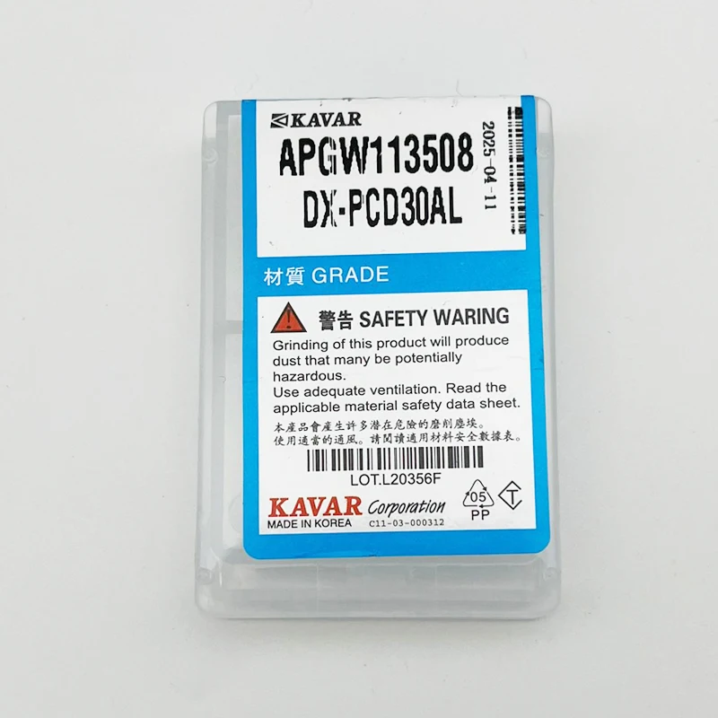 APGW APKT PCD Diamond Insert  APGW1135 04 08 PCD30AL Chip Breaking Tool Aluminum Alloy End Mill Tool CNC Carbide PCD Insert