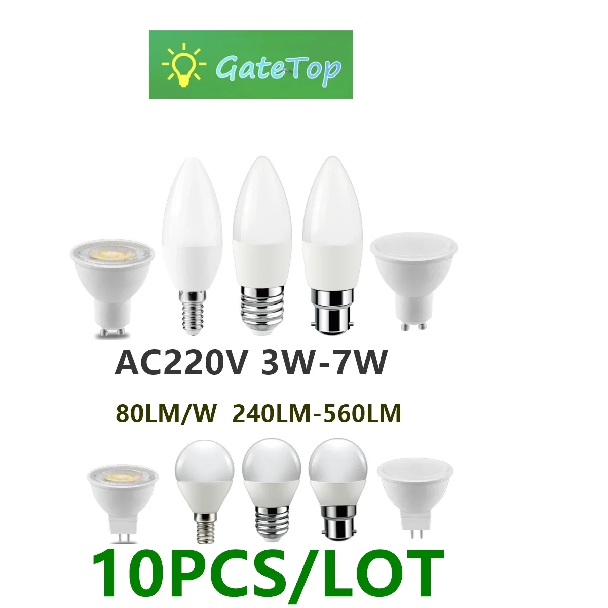 

10PCS Factory direct LED light bulb candle lamp G45 GU10 MR16 220V low power 3W-7W high lumen no strobe Apply to study kitchen