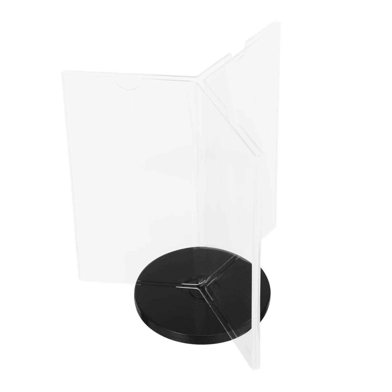 

Six sided Rotating Acrylic Menu Display Stand 9x18cm Black Base Multi side Sign Holder for Restaurant Tabletop Use