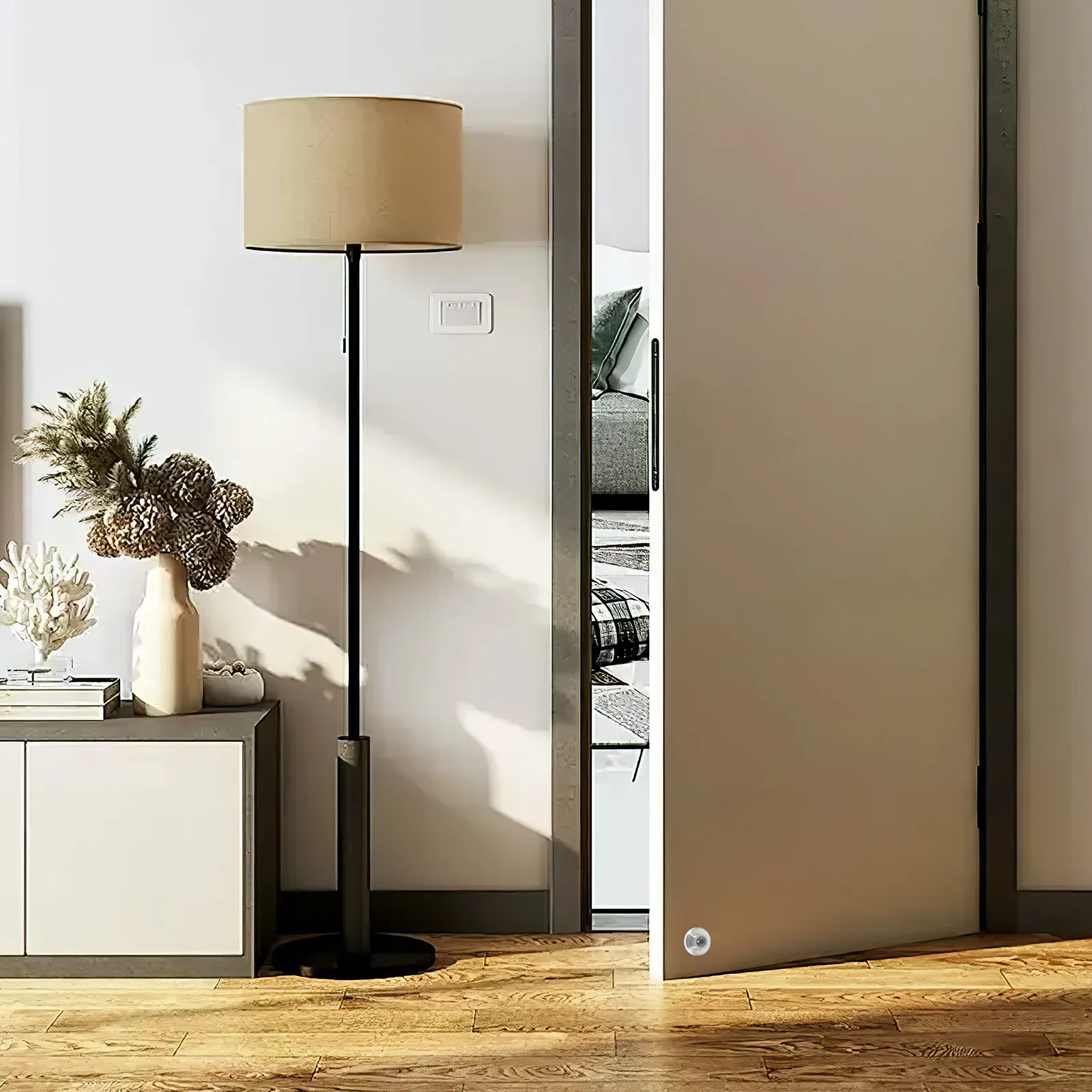 4 Pièces Butées de porte murales en caoutchouc et acier inoxydable, protecteurs de porte pour chambre, salon, bureau, pour éviter les chocs
