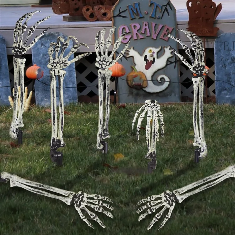 

AT21-Realistic Skeleton Hands Suitable For Garden Lawn Cemetery Decorations Ghost Festival Props