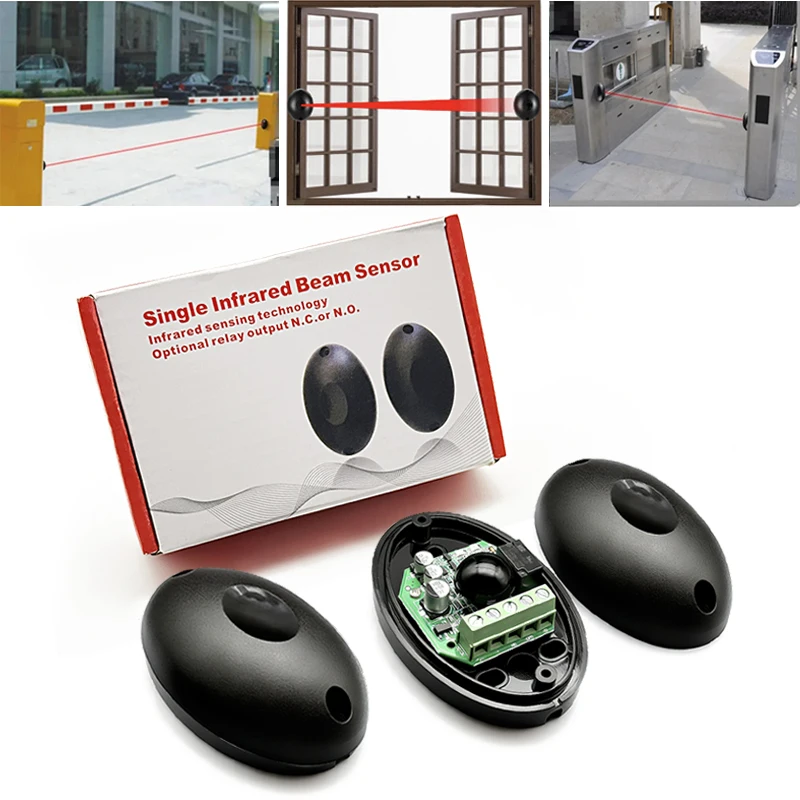 Sensor Inframerah Sinar Tunggal Baru, Relai Pengalih, Detektor Rintangan, Gerbang Otomatis, Sistem Alarm Anti Pencurian, IP55 Tahan Air 12-24V