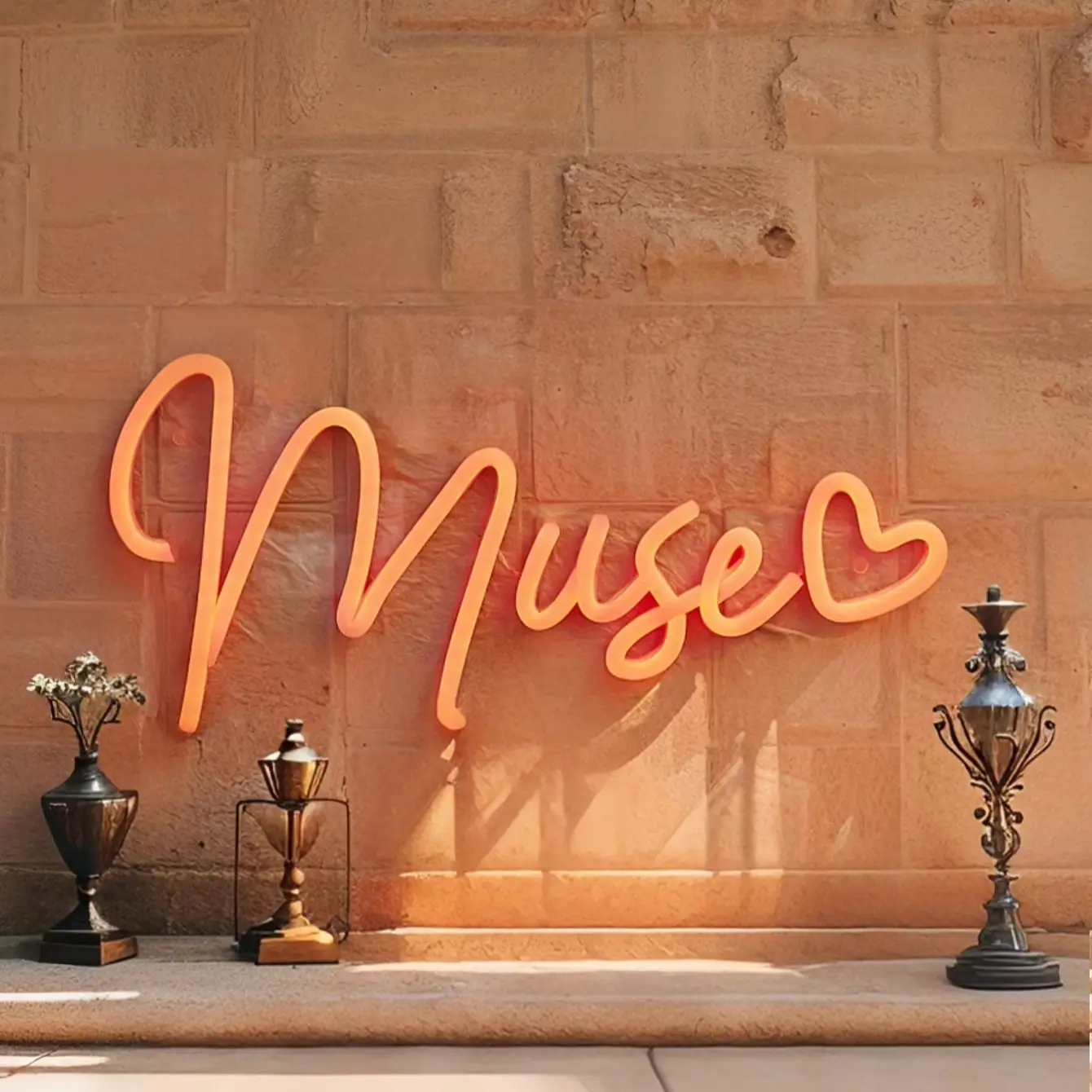 Chi-buy LED Neon Muse USB Powered Neon Signs Night Light 3D Wall Art Bedroom Living Room Decor Lamp Signs