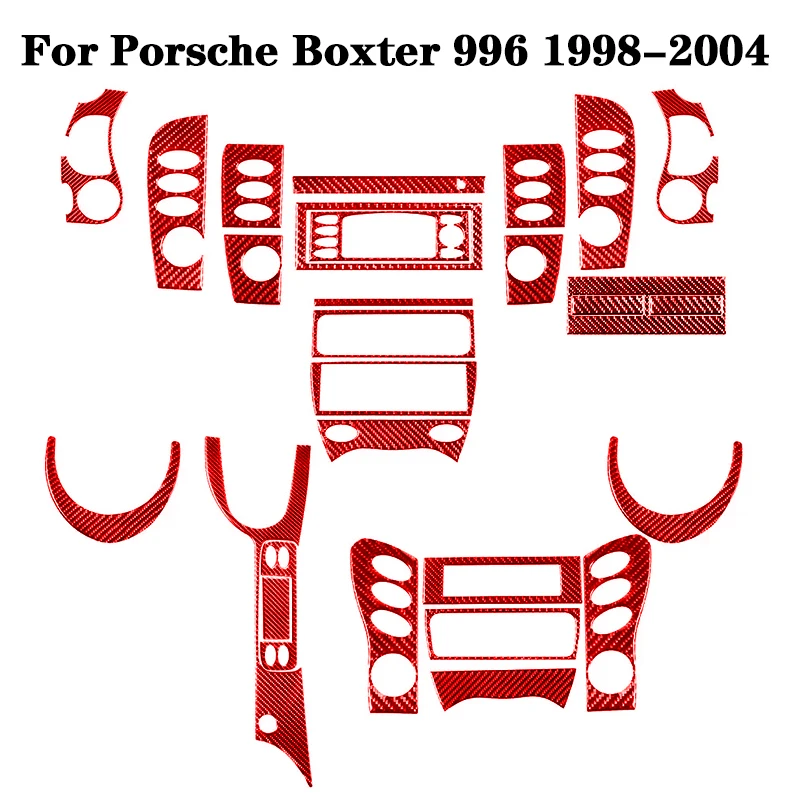 Carbon Fiber Red Stickers Car Interior Decorative Accessories For Porsche Boxter 996 1998 1999 2000 2001 2002 2003 2004