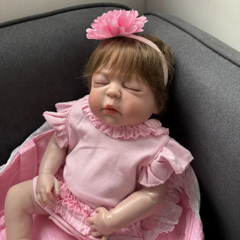 55 Cm Bebe Reborn Poppen Pasgeboren Slapen Poppen Met Slapen Deken Levensechte Handgemaakte Meisje Poppen Voor Meisjes Begeleiden Speelgoed Geschenken