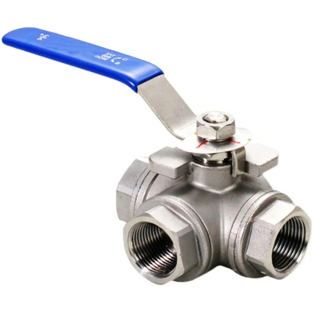 

1/4" 3/8" 1/2" 3/4" 1" -2" BSP NPT Female Full Port T L Port Tee 3 Ways 304 316 Stainless Steel Ball Valve Connector Water Gas