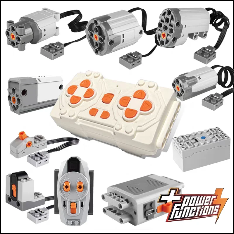 

High-tech Power Functions Servo Motor Polarity Switch Light Set IR Speed Remote Control Receiver Battery Box parts