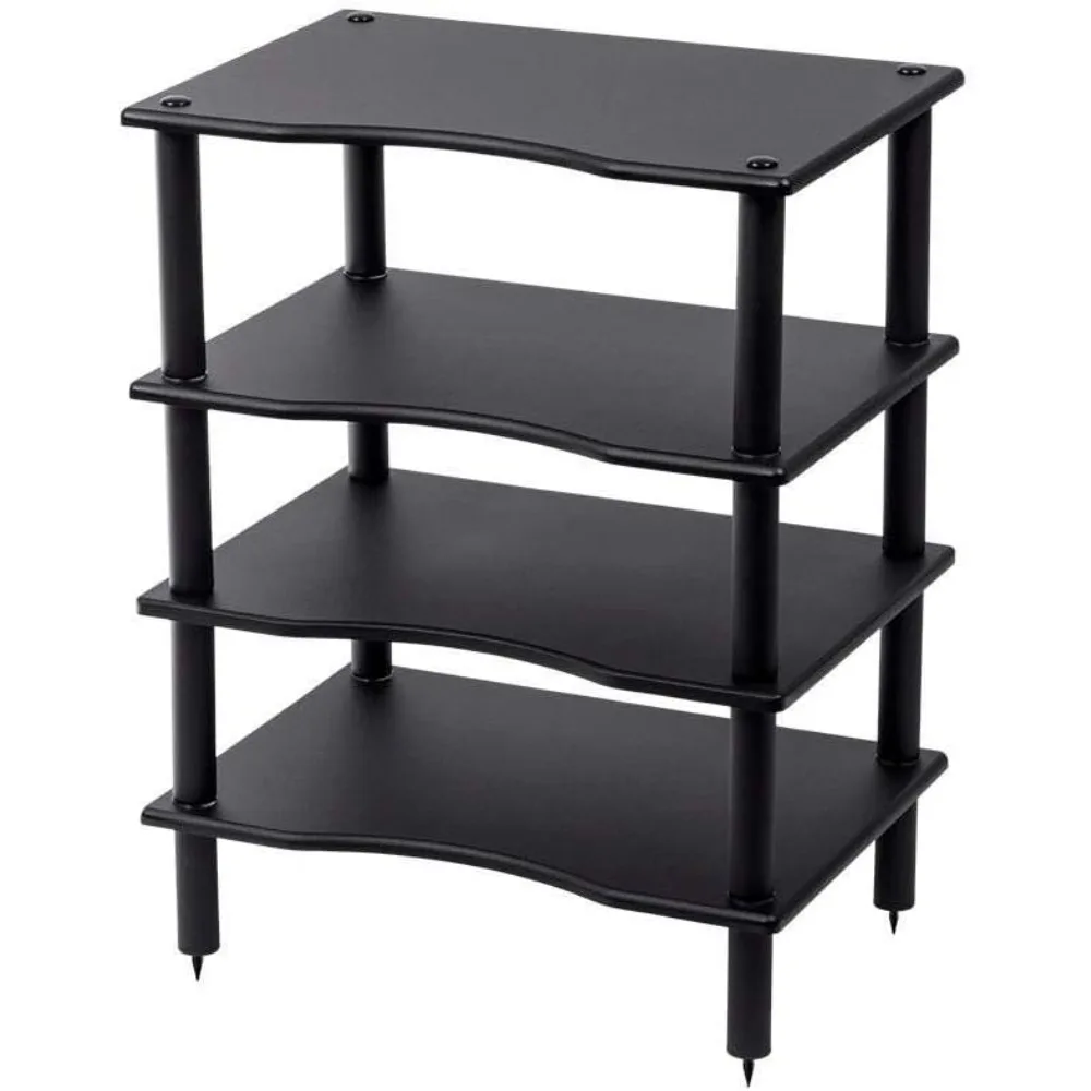 4 Tier Shelf Audio Stand - Open Air Storage, Modular Design, Sturdy