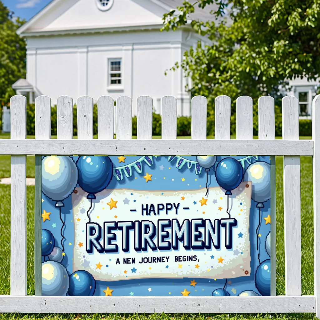 Retirement Banner Blue Retirement Decorations Balloon Decorations Vibrant Party Banner For Coworker Retirement Party Indoor