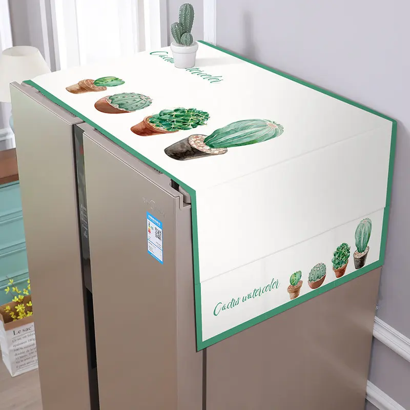VIKAMA Minimalist Scandinavian Dust Cover for Single Double Door Fridge & Drum Washer