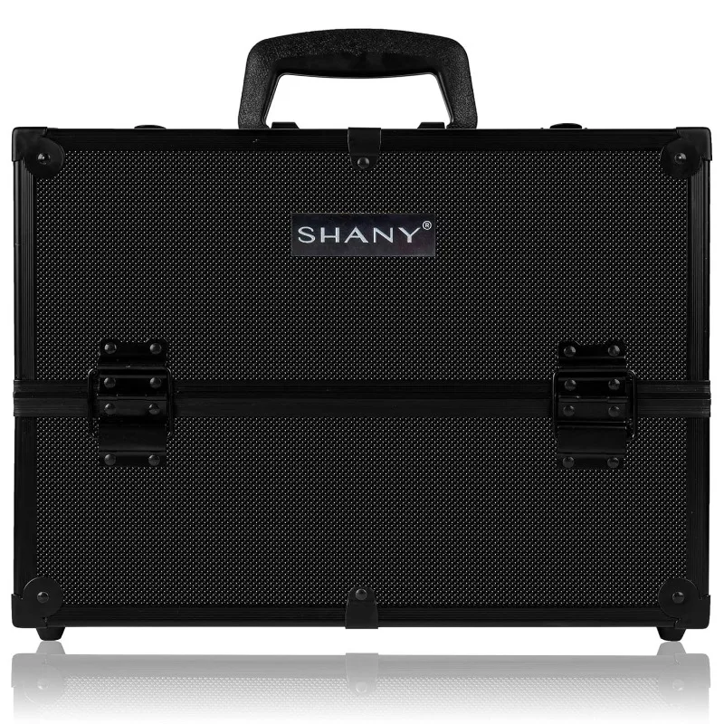 SHANY Essential Pro Makeup Train Case Cosmetic Box Portable Makeup Case Cosmetics Beauty Organizer Jewelry Storage with Locks, M