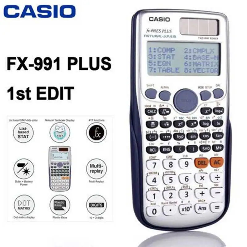 991EX FX-82MS Scientific Calculator Original Digital Display 696 Function For High School University Solar Scientific Calculator