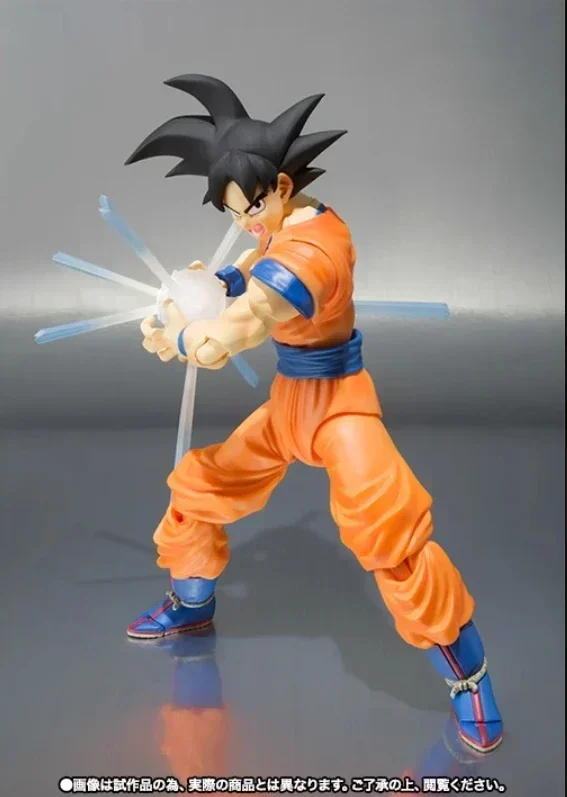 100% Original Bandai Sh Figuarts Shf Son Goku 1,0 figuras de acción Anime modelo juguetes Figura Pvc regalos pelo negro