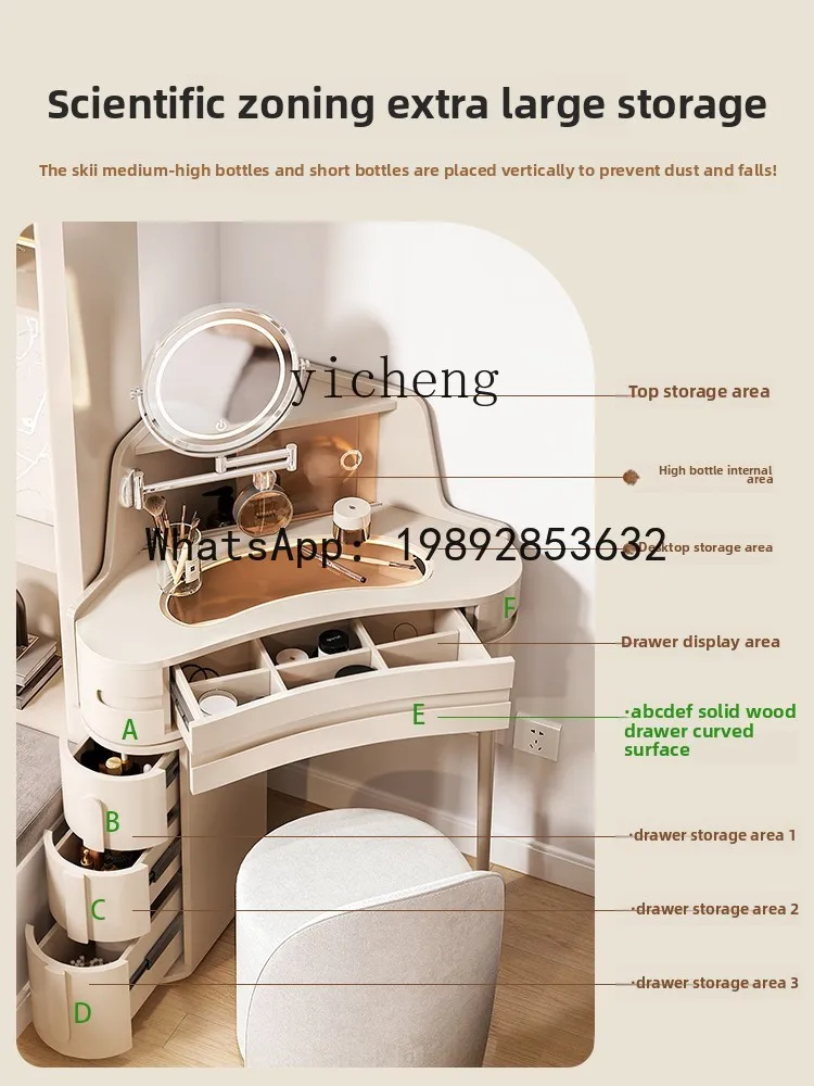 cream wind corner dresser small triangular corner makeup table bedroom corner small apartment