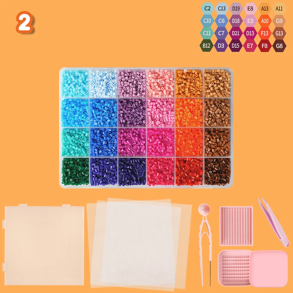 24 Farben 12000 Stück Perler Perlen Set Herstellung Kit 2,6 mm Hama Perlen Pixel Art Puzzle für DIY 3D Puzzles Sicherungsperlen handgemachtes Geschenk