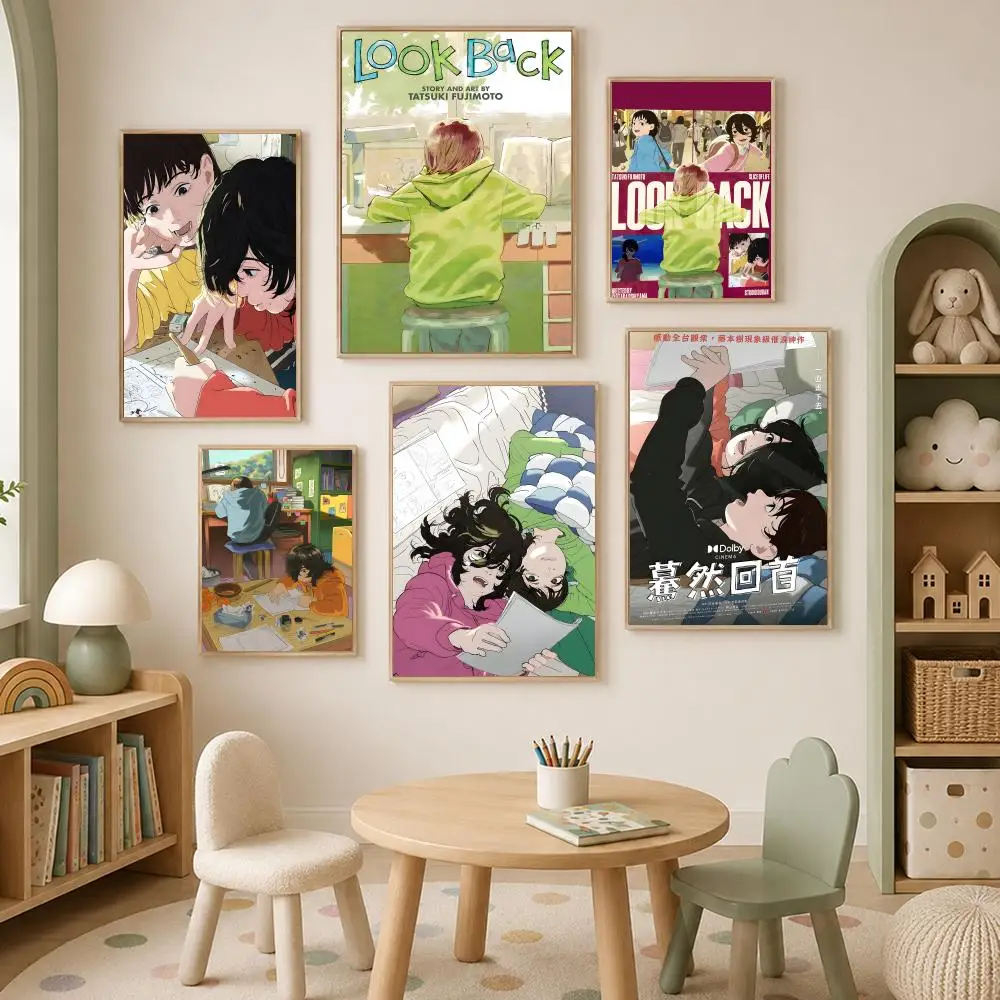 Manga L-Look Back Poster Self-Stick HD PVC Wall Art Poster, Waterproof Decor for Bedroom, Living Room and Home