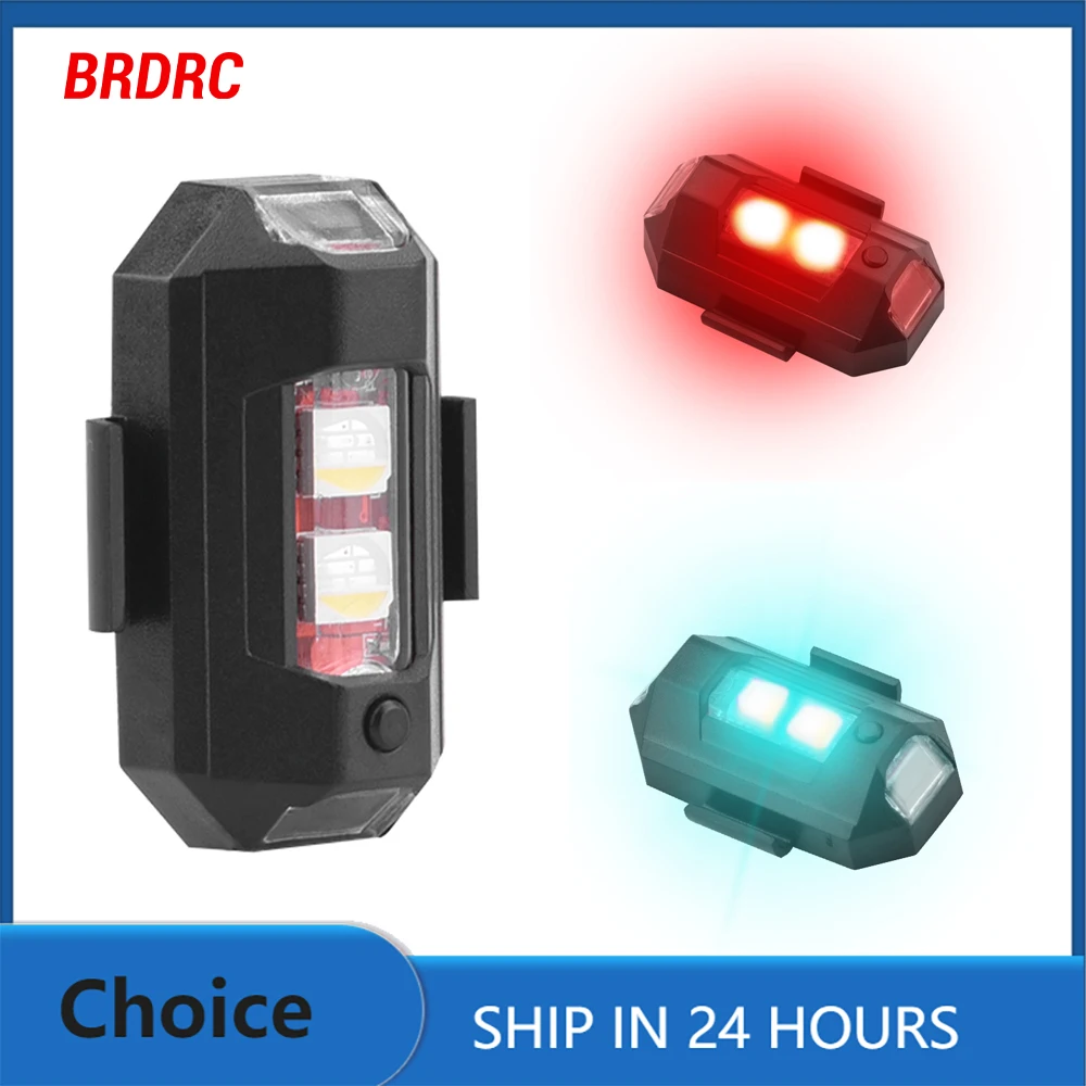 BRDRC Universal Warning Light LED Anti-collision Signal Light for Drone Motorcycles Bicycles Strobe Light 7 Colors Adjustable