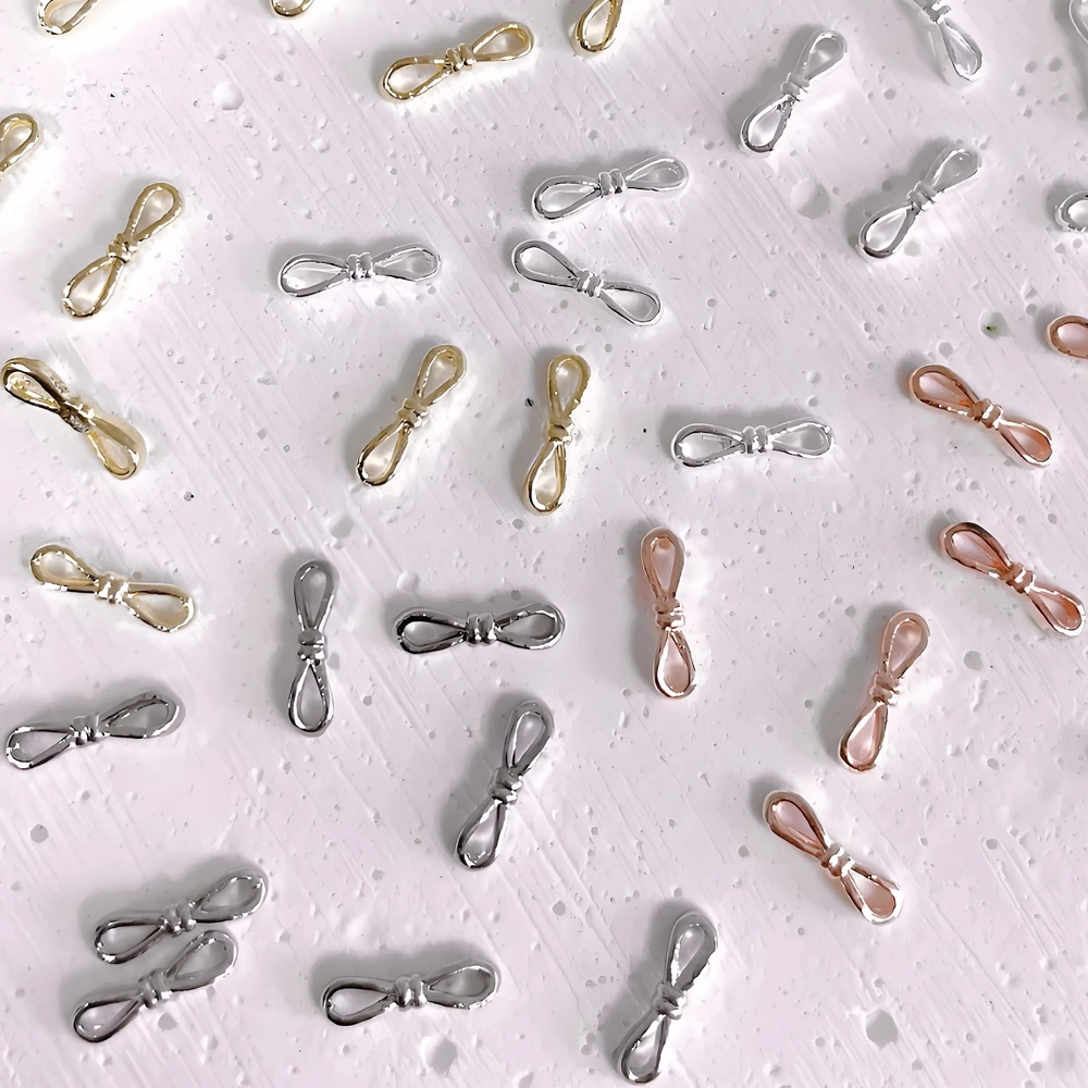 

40PCS 3D Hollow Metal Nail Art BowTie Charms Accessories Alloy Parts For Nails Decoration Design Manicure Supplies Material