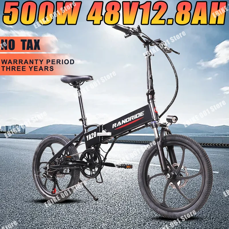 

EU Stock 2024 NEW YA20 Ebike 500W 48V12.8AH Folding City Electric bike Hidden Dismountable Battery 20inch Adult Electric Bicycle