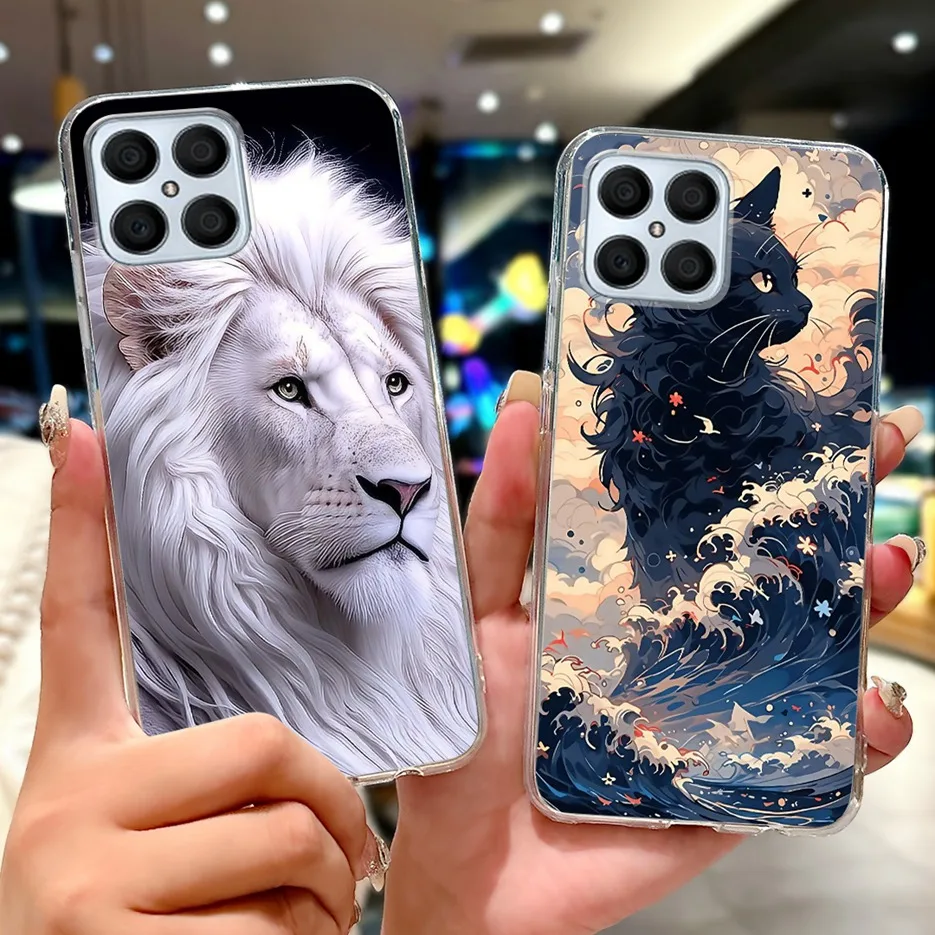 For Honor X8 4G Case Honor X8a X8b X8C Colorful Flowers Painted Cover Soft Slim Phone Case For Honor X8b X8a X 8 HonorX8C Fundas