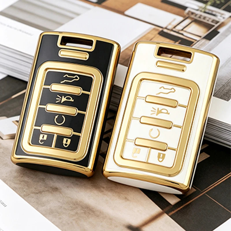 TPU Car Key Case Cover for Cadillac CTS ATS 28T CTSV XTS DTS SLS SRX XLS STS Escalade Chevrolet C7 Corvette Shell Fob Keychain