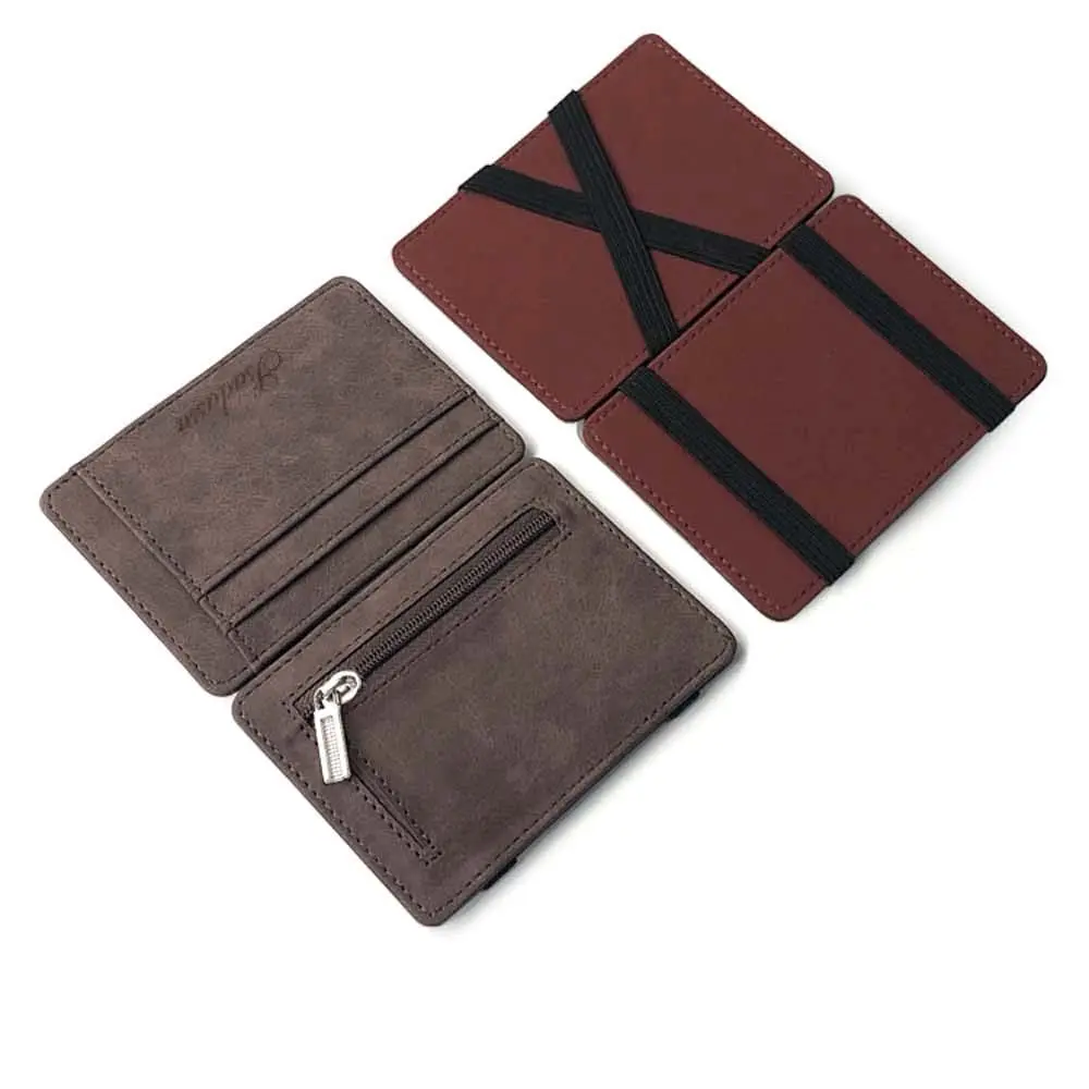 Multi Slot Zipper Bag Business Card Cover Coin Pocket Card Case Magic Money Clip Slim Wallet ID Card Holder Men Card Holder