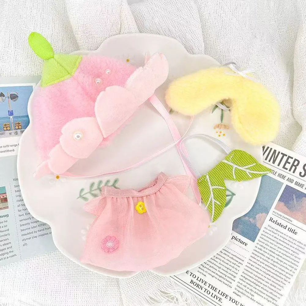 

Sakura Elf 10cm Cotton Doll Clothes Flower Hat with Wing Doll Clothes Outfit Funny Creative Doll Dress Up Set 10cm Cotton Doll