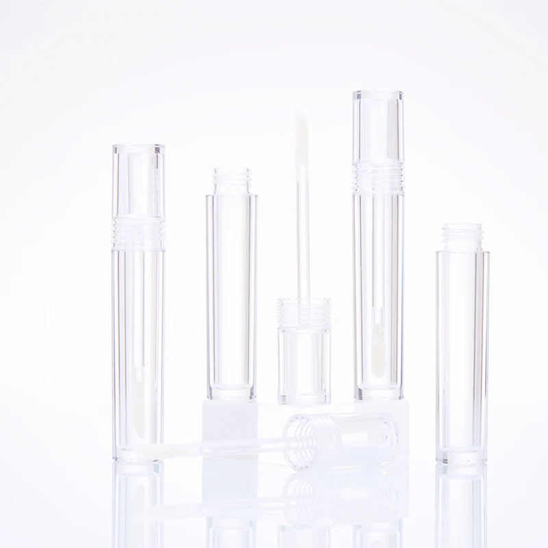 Tubo de brillo de labios portátil, tubos de plástico para glaseado de labios, transparente, embalaje cosmético, 5ml, 1 piezas