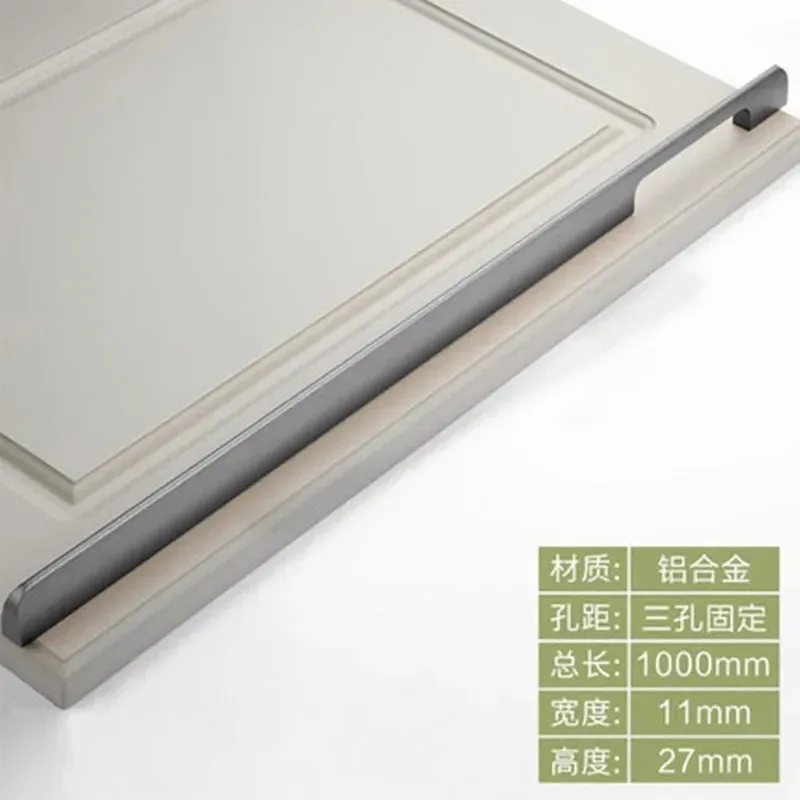 Super Long 1000mm Furniture Cabinet Handles, Black & Gold Hardware for Kitchen Drawer Wardrobe Door Window