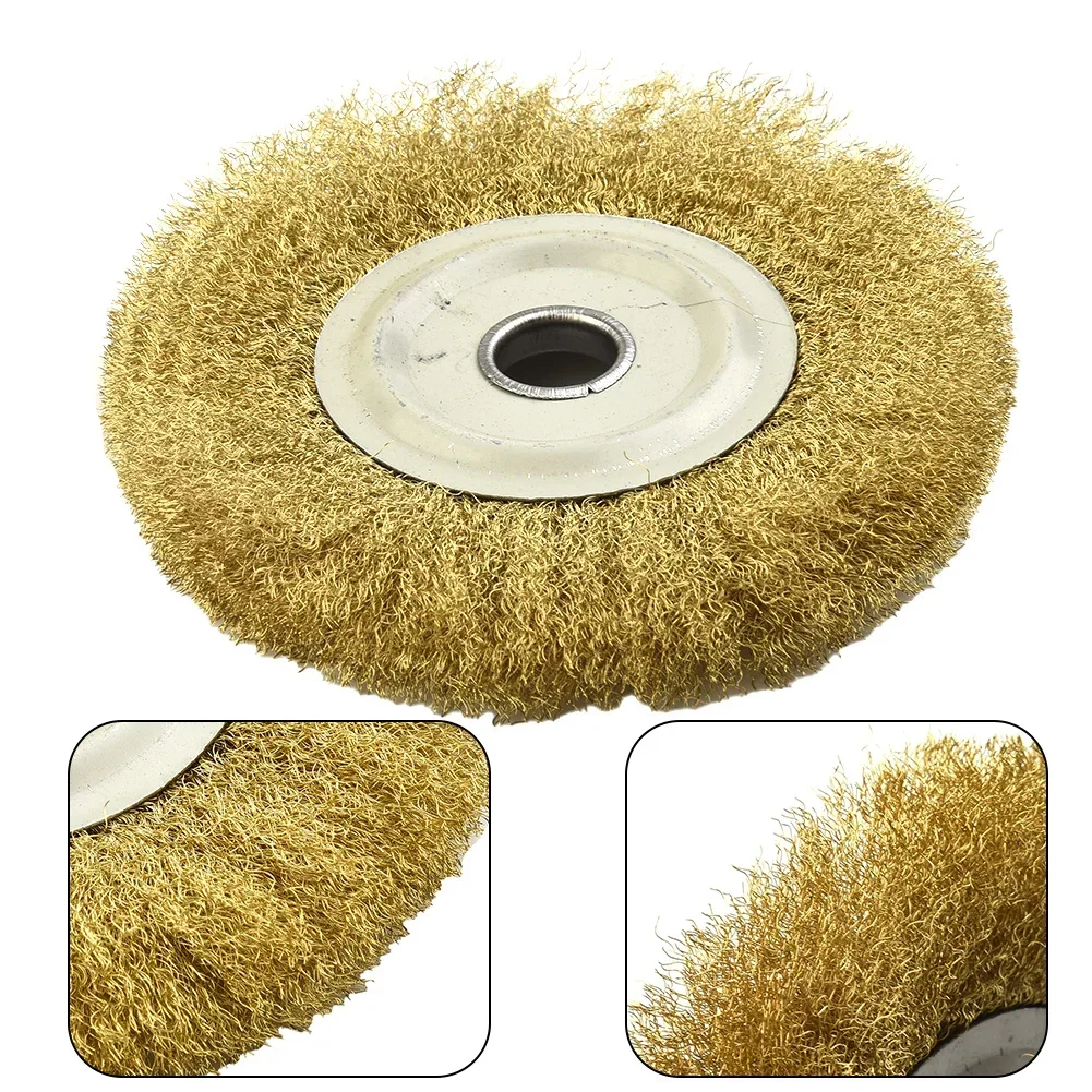 Polishing Wire Wheel Brush Sanding Crimped Deburring Derusting Descaling Grinding Accessories Replacement Copper Metal