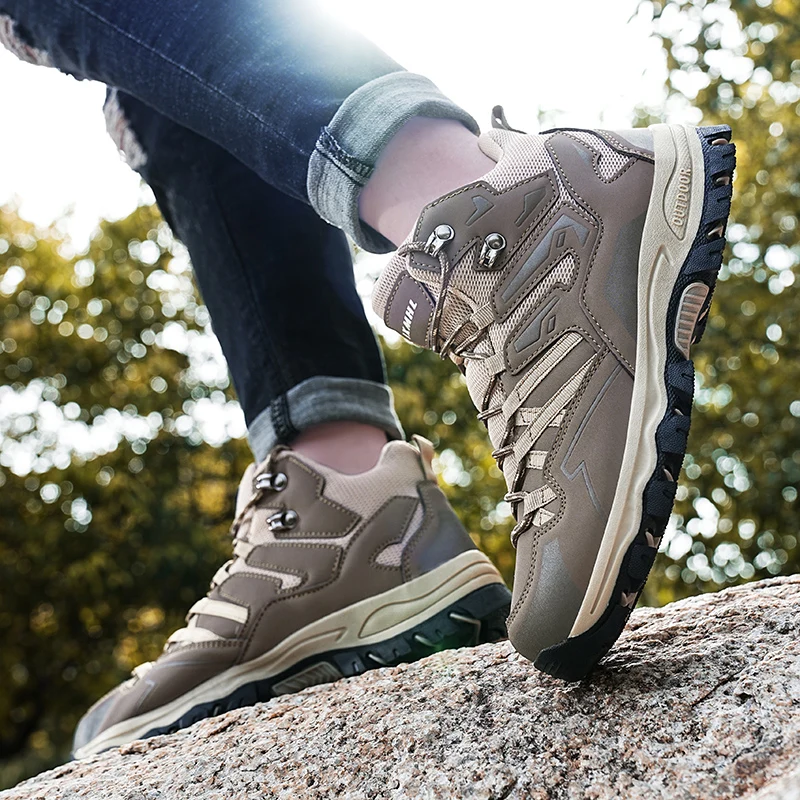 2023 Winter Men Outdoor Hiking Shoes Trekking Ankle Boots Mountain Shoes Men Tracking Hiking Casual Sneakers Sports Shoes