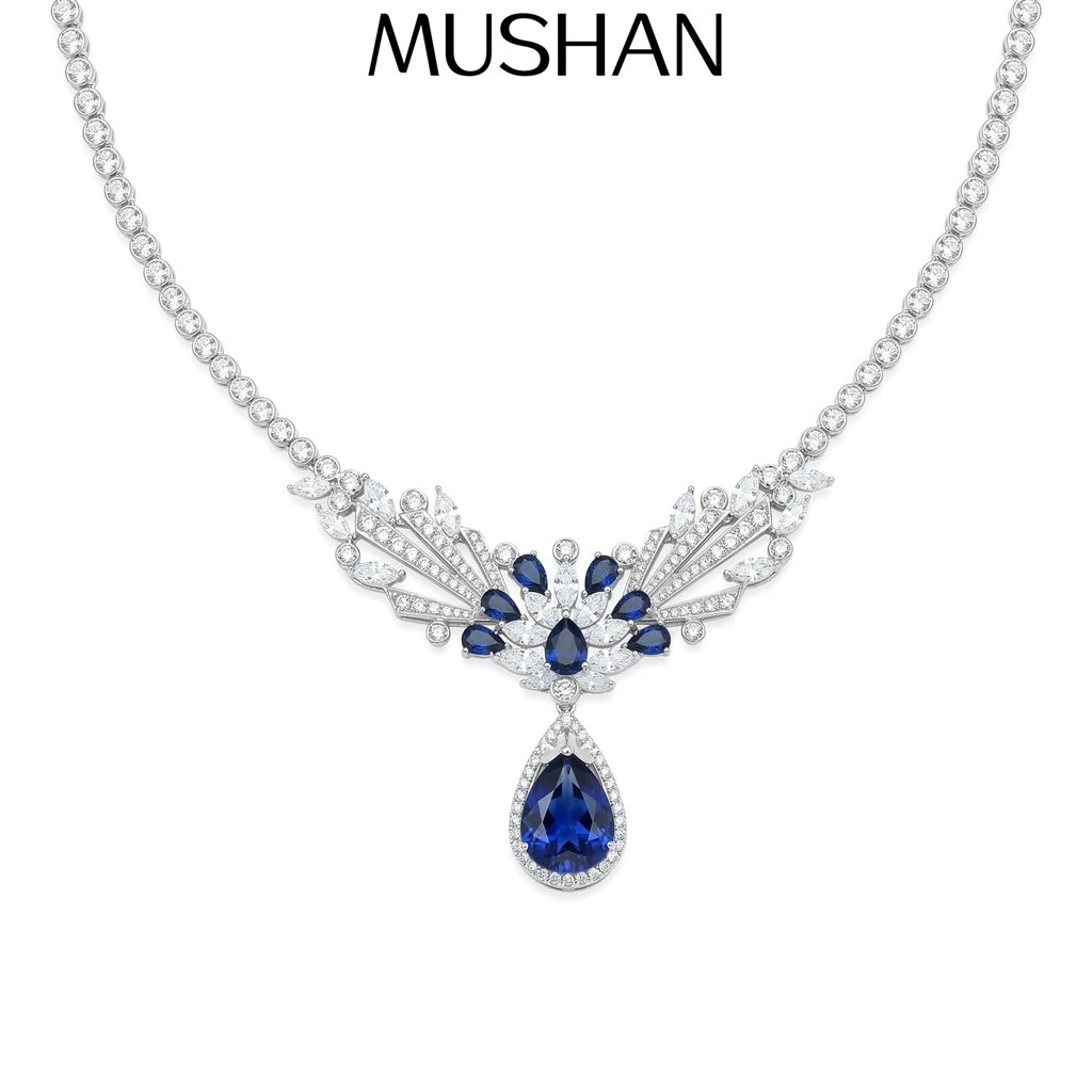 

MuShan Jewelry 925 Sterling Silver Necklace Fine HCD Gemstones HCD Diamond Fashion 925 Sterling Silver Pendant Accessories