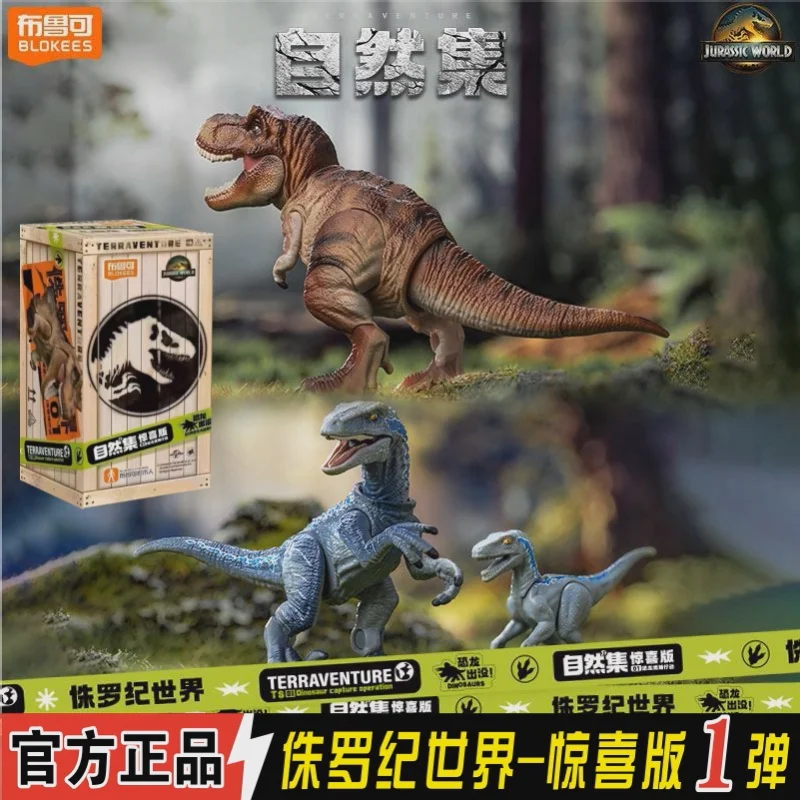 Zestaw klocków konstrukcyjnych Jurassic World - T-Rex i Velociraptor, modele zgodne z filmami, nowa kolekcja Blokees Nature, prezent