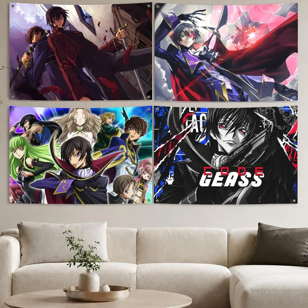 Code Geass Flags Aesthetic Wall Tapestry Printed Wall Hanging Living Room Party Outdoor Decor