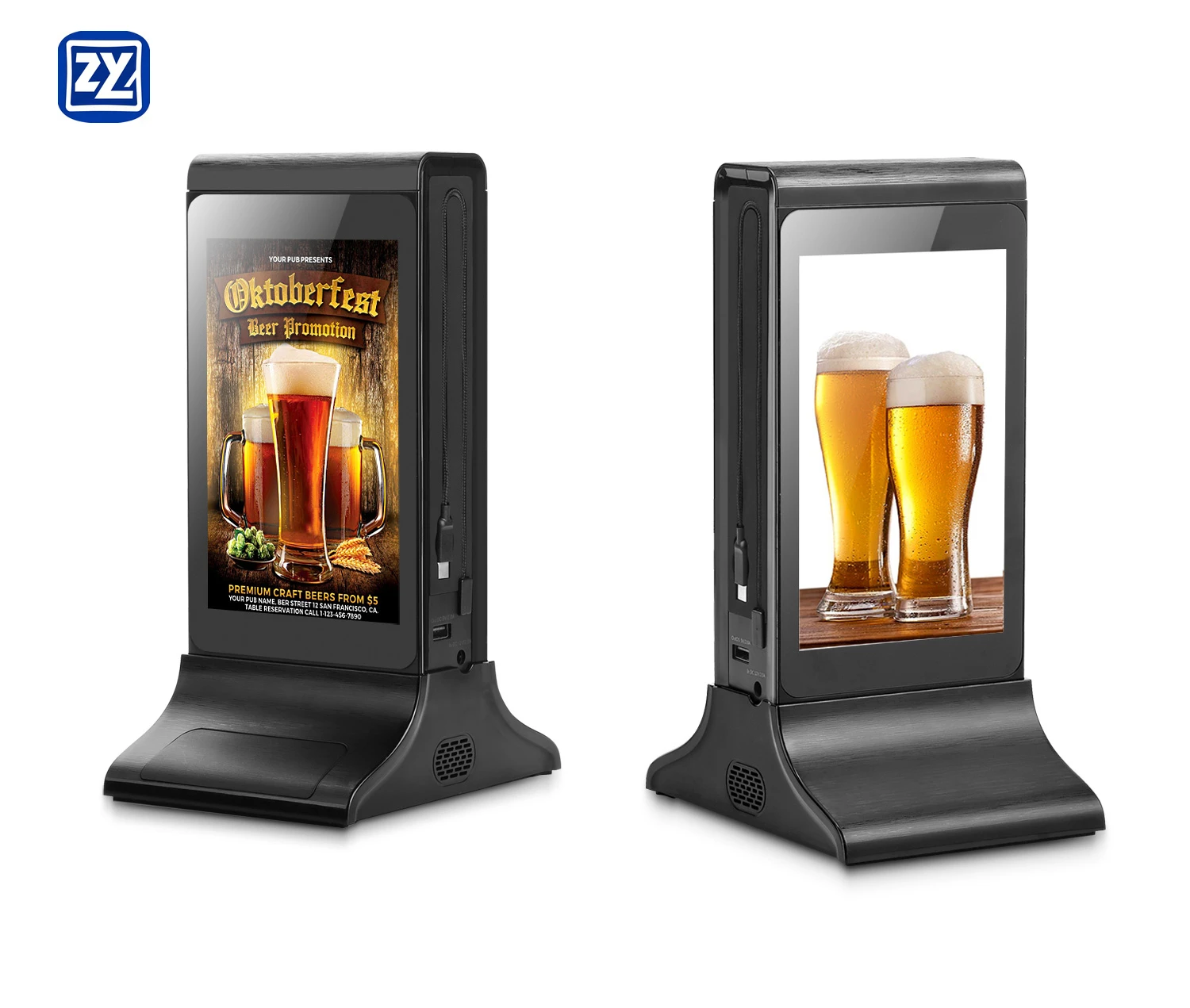 

FYD-835E Battery Powered Tabletop 7 Inch Touch Screen Restaurant Digital Menu Display Signage Small Advertising Screens Player