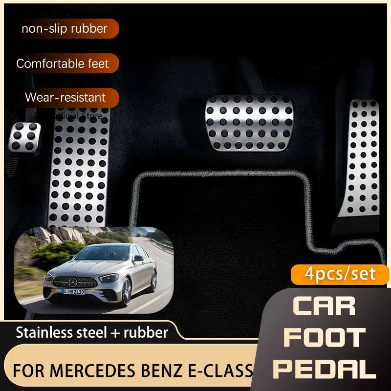 Car Pedals For Mercedes Benz E-Class E-Klasse W124 W210 W211 W212 W213 C207 Accelerator Brake Stainless Steel Non-slip Pedal Pad