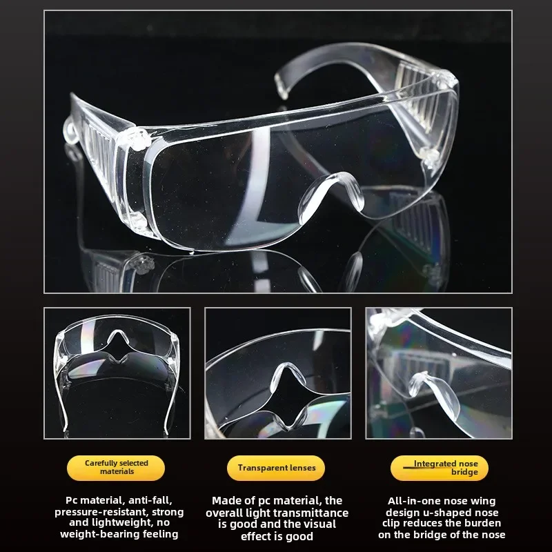 

Blinds Goggles Splashproof Industrial Impact Resistant Anti-fog Waterproof Beads Cycling Safety Goggles Safety Protection Clear