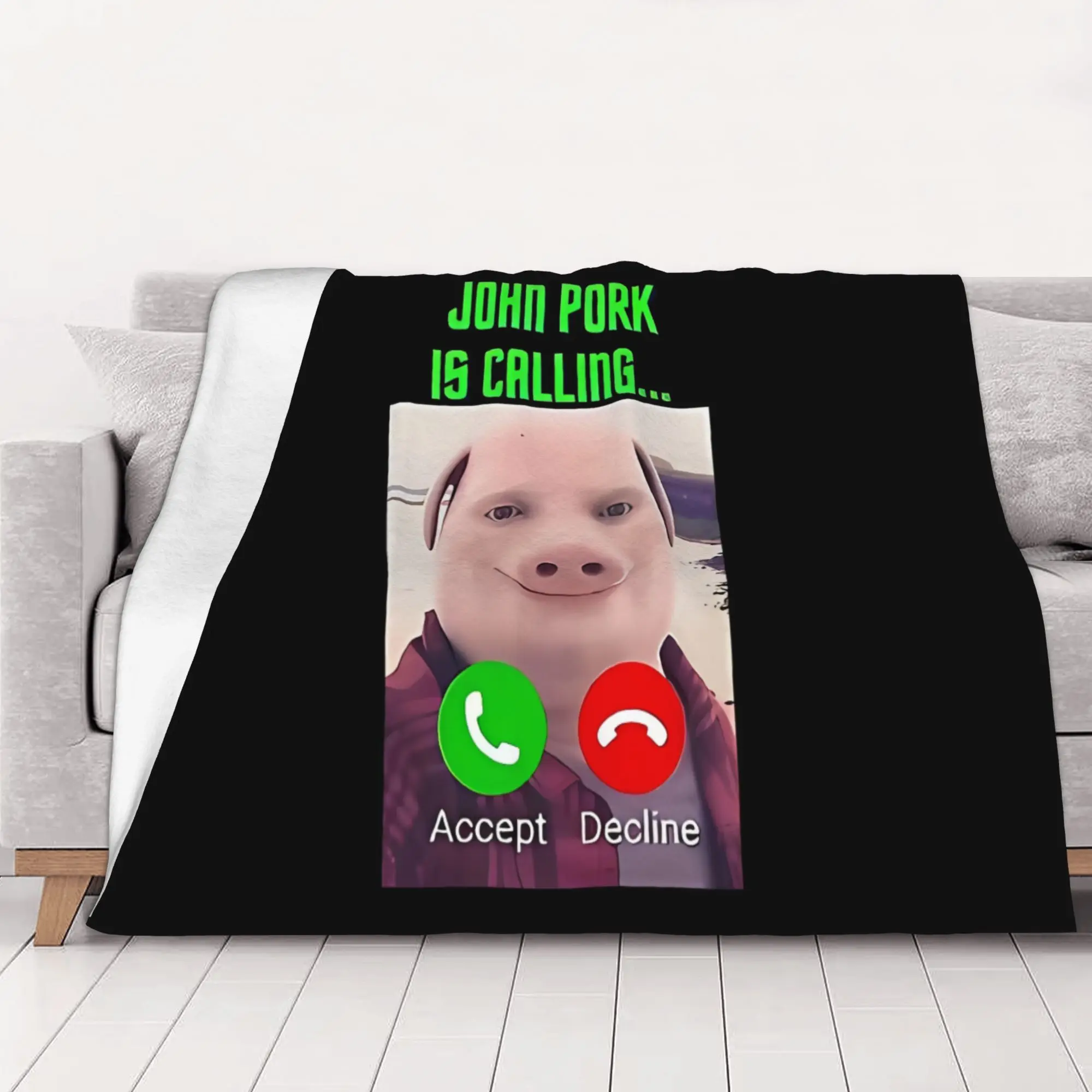 1PC home Cute Room Decor Calling Blanket Throw Blanket John Pork Novelty Warm Blanket All Season