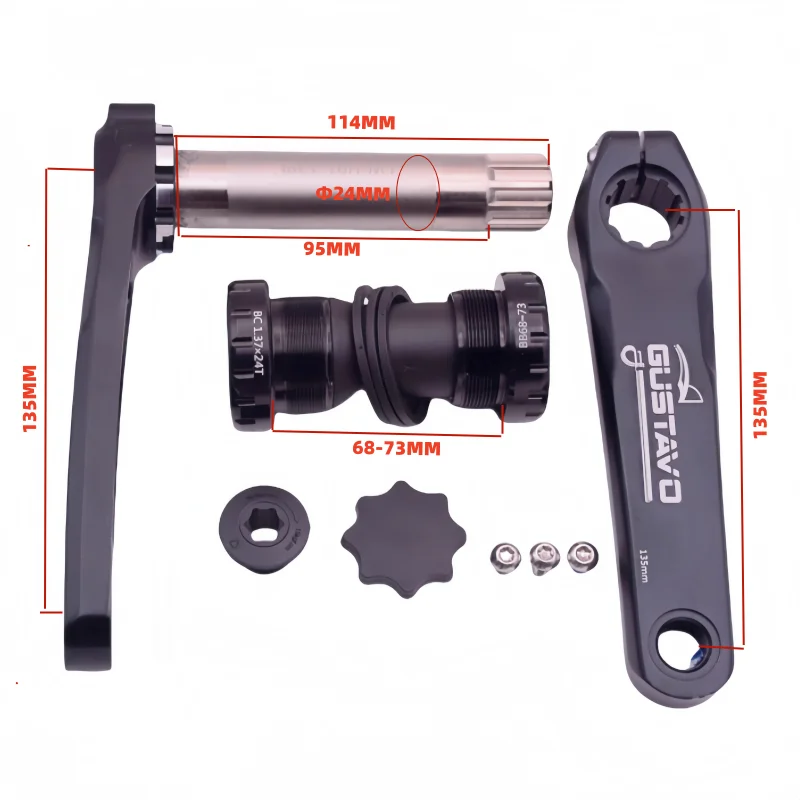 GUSTAVO Kinder-Fahrradkurbel für Direct Mount Kurbel Fahrradkurbelgarnitur 135 140 152 160 mm Fahrradteile