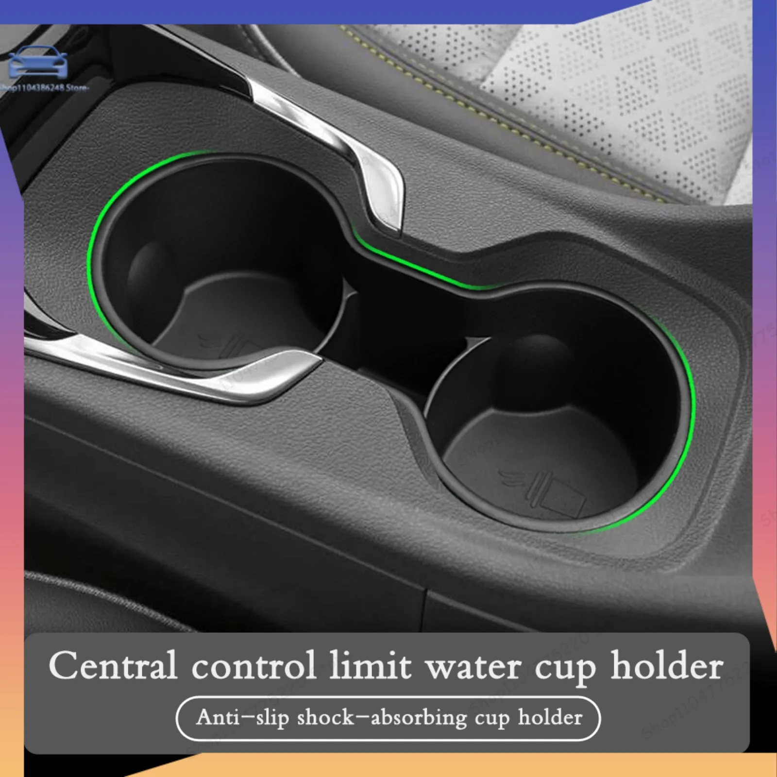 Cup Holder Storage Box TPE Shock-Absorbing Central Armrest Cup Tray Tidying For Chevy Chevrolet Bolt EUV/EV 2022-2024