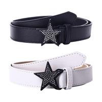 Accessories Rhinestone PU Leather Alloy Y2k Waist Strap Star Buckle Belt Adjustable Waistband Women Waist Belt Corset Belt