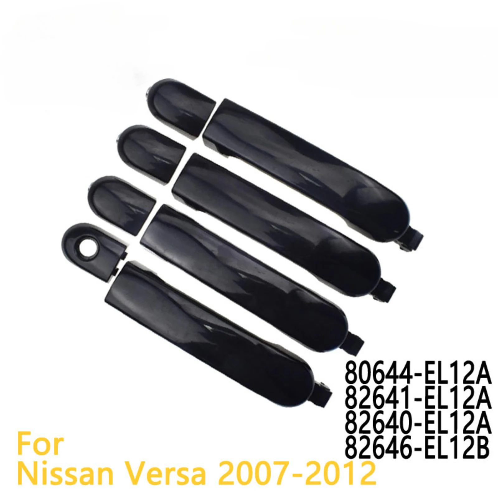 

Высококачественные сменные наружные дверные ручки для Nissan Versa, подходят для оригинальных номеров 82641-EL12A, 82640-EL12A, 80644-EL12A, 82646-EL12B