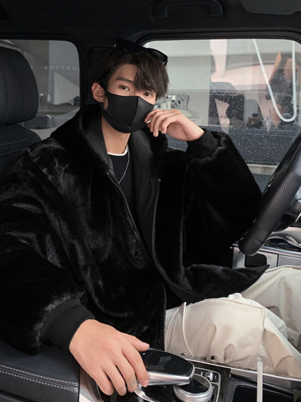 

Двусторонняя утепленная куртка из овечьего флиса с капюшоном для мужчин, зимняя теплая повседневная свободная молодежная модная верхняя одежда