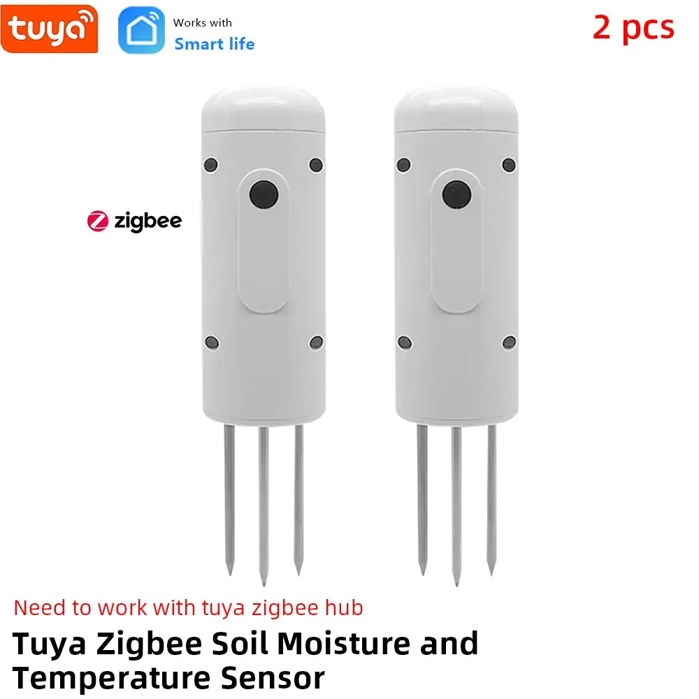 Tuya Zigbee Smart Water Valve Controller Sprinkler Druppelirrigatiesysteem en Tuya Zigbee Bodem Vocht-en Temperatuursensor