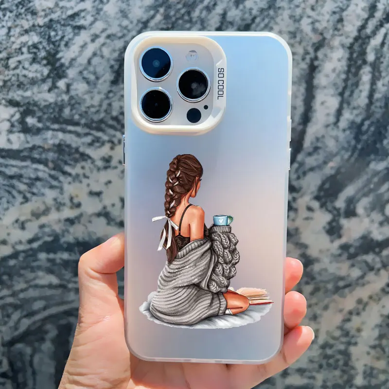 Mädchenmuster Handyhülle für iPhone 17 16 14 15 Plus Pro Max 11 12 13 Pro Max 13 Mini Stoßfeste Laser-Mode Rückseiten-Cover – Detail 6