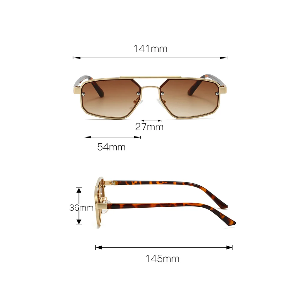 Fashion Rectangle Sunglasses Women Brand Designer Eyewear Vintage Small Frame Sun Glasses Ladies Black Square Y2k Sunglasses
